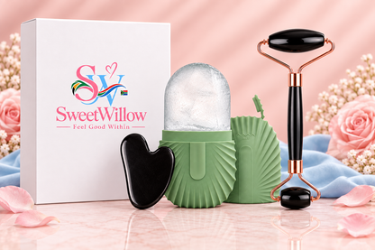 Ice Roller Facial Care Set - Green Version with SweetWillow Branding